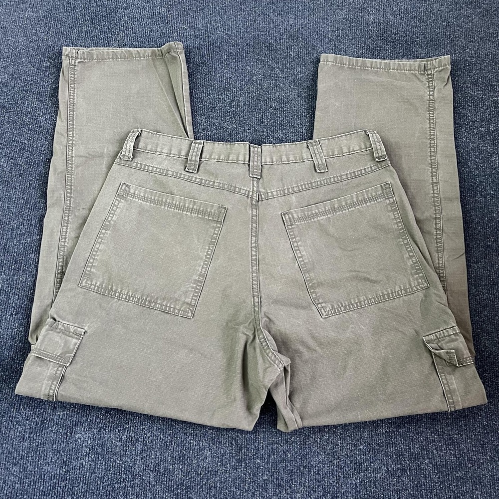 Wrangler Pants Mens 36x32‎ Gray Cargo Ripstop Straight Leg Workwear Casual